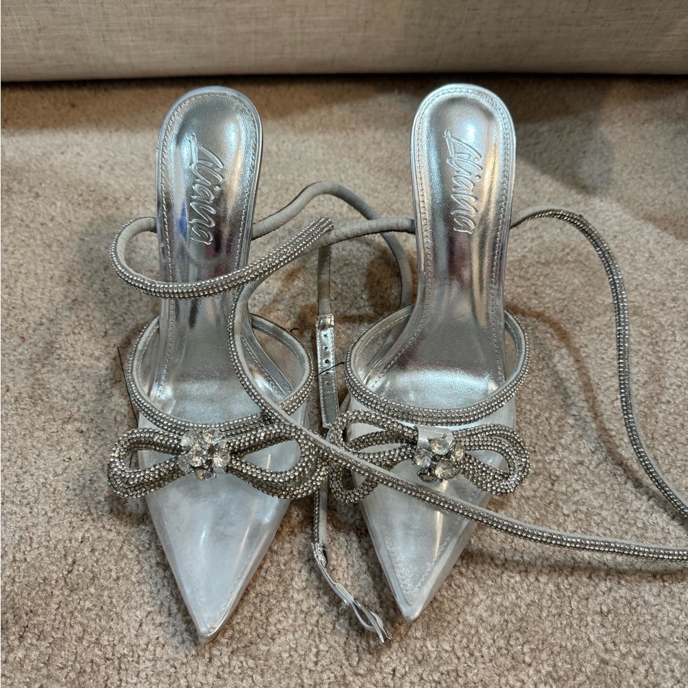 Silver Clear Heels